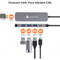 ADAPTATEUR USB-C EN ALUMINIUM NOVOO 5 EN 1