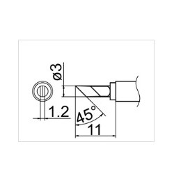 Panne de fer à souder HAKKO T15-KU pour Station FX951-FM203